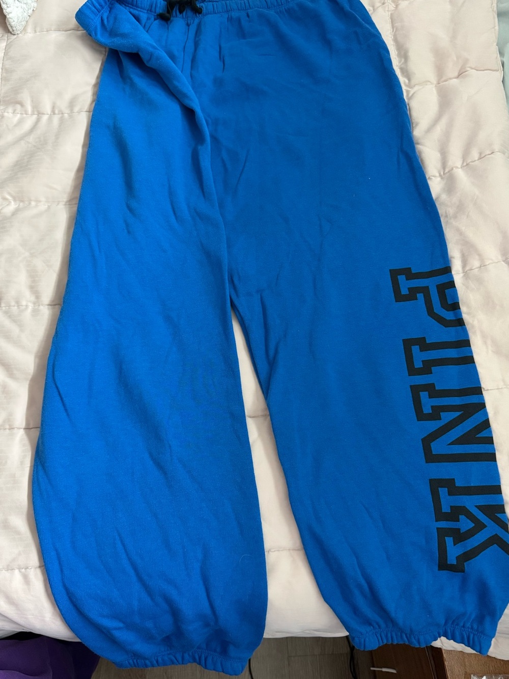 PINK Victoria's Secret Bright Blue Fleece Lounge Pants